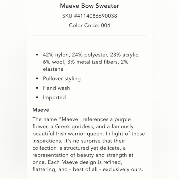 NEW Anthropologie Maeve Bow Sweater Size XL - Picture 5 of 7